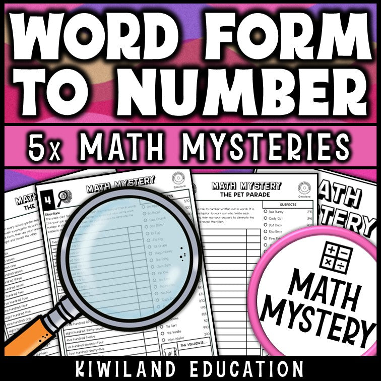 Reading and writing 2 and 3 digit numbers detective activity for morning work
