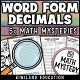 Reading and writing decimals to thousandths, no-prep printable math centers
