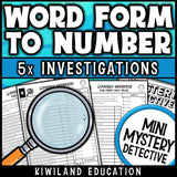 Reading and writing multi-digit numbers detective activity morning work