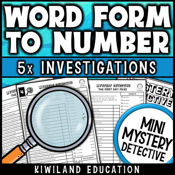 Reading and writing multi-digit numbers detective activity morning work