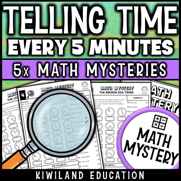Reading clock faces at five minute intervals printable for 2nd grade