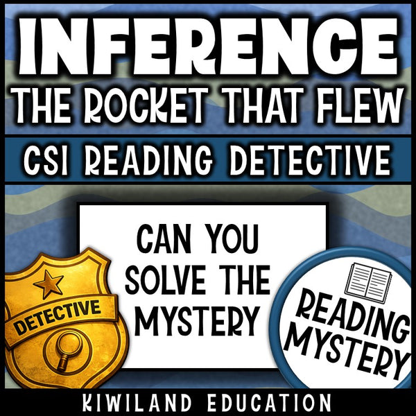 Reading detective mystery comprehension passage, no prep literacy center, space camp case