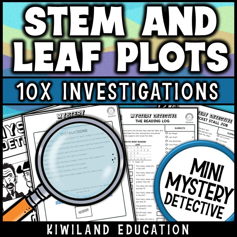 Reading stem and leaf plots worksheets no-prep printable math centers