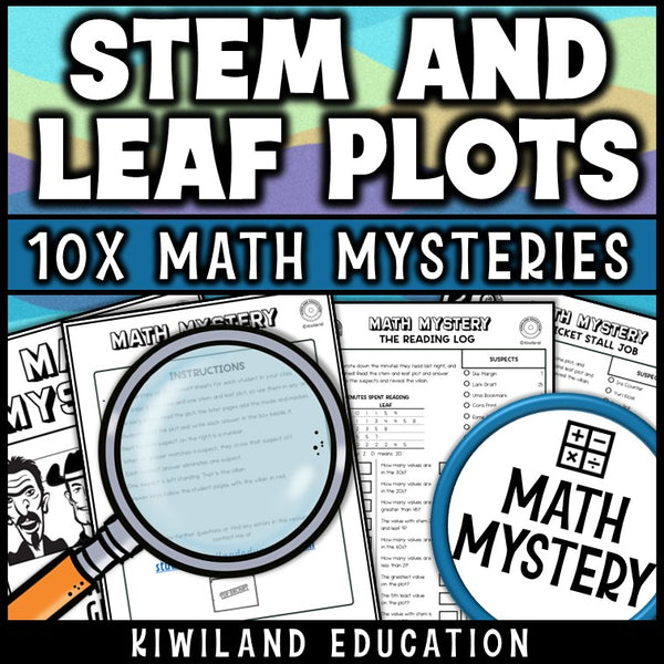 Reading stem and leaf plots, no prep printable worksheets for math centers and independent work