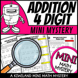 Robot 4-digit addition math mystery answer key
