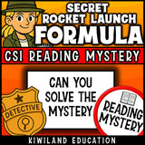 No-prep Rocket Launch Formula fiction reading comprehension worksheet with answer key
