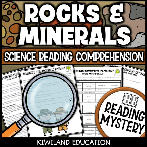 Nonfiction rocks and minerals reading comprehension passage for grades 3-6