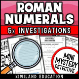 Roman numeral conversion chart and practice no-prep printable math centers