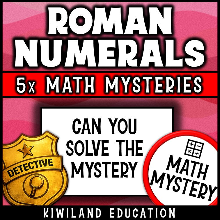 Roman numerals math mystery self-checking answer keys for early finishers