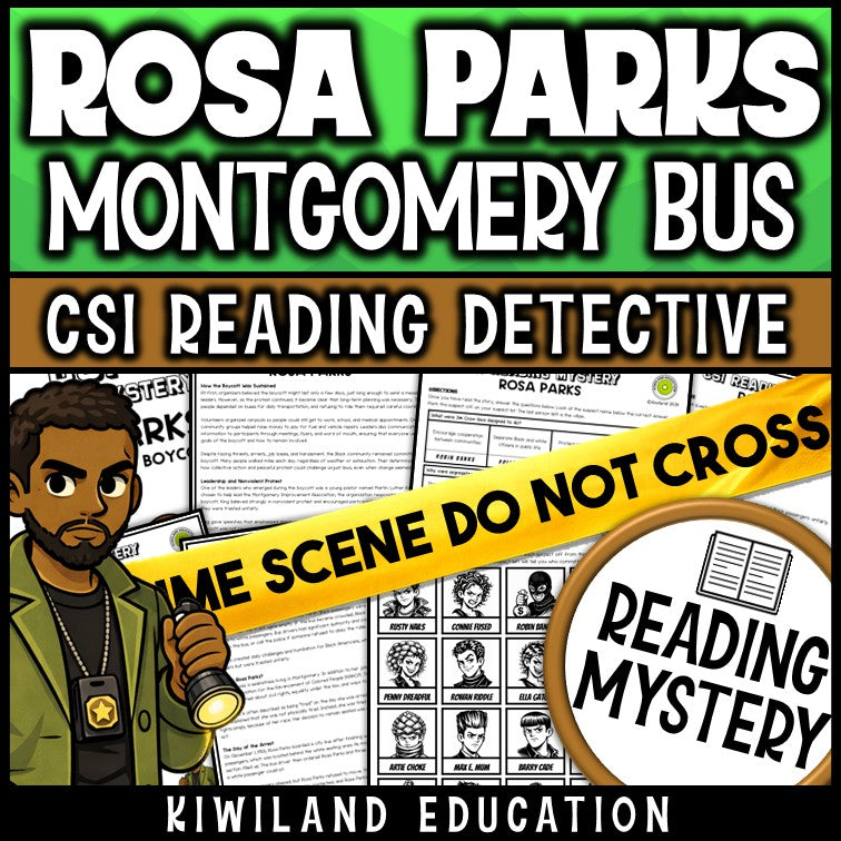 Rosa Parks Montgomery Bus Boycott reading mystery cover for grades 3-6