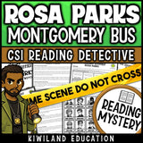 Rosa Parks Montgomery Bus Boycott reading mystery cover for grades 3-6