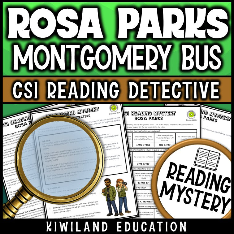 Nonfiction Rosa Parks reading comprehension passage for grades 3-6