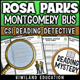 Nonfiction Rosa Parks reading comprehension passage for grades 3-6