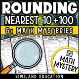 Rounding numbers monster detective math mystery activity printable