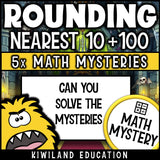 Can you solve the mysteries - rounding to the nearest 10 and 100 worksheets