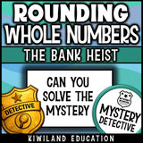 Rounding place value math detective activity no-prep center morning work