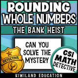 Rounding and place value math detective activity, no-prep center and morning work