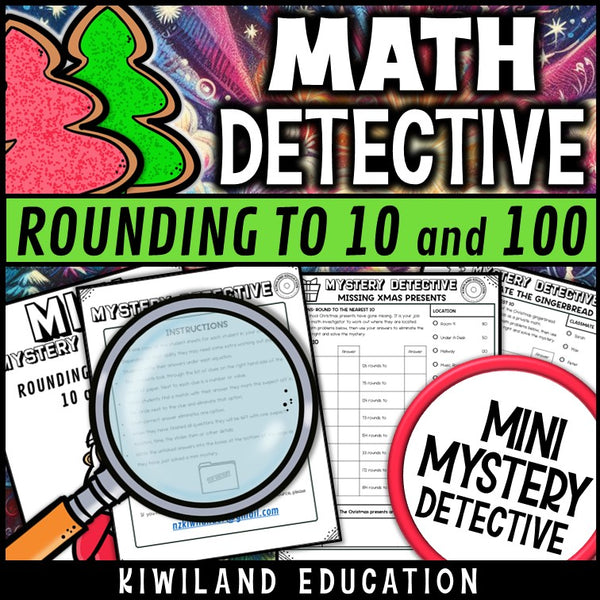 Rounding practice printables december math centers grade 3-4