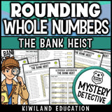 Rounding whole numbers mystery detective place value worksheets 4th grade