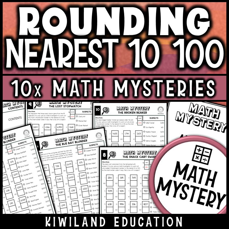 Rounding whole numbers worksheets for 4th grade place value detective activity