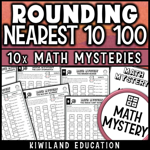 Rounding whole numbers worksheets for 4th grade place value detective activity