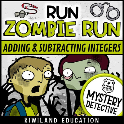 Run zombie run adding subtracting integers mystery detective