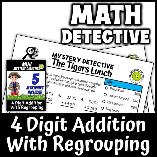 Safari zoo animals detective cases addition grade 4