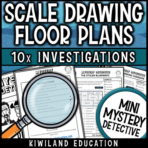Scale drawings math centers pack with teacher instructions and an office floor plan case