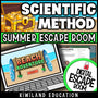 Scientific method beach digital escape room cover, middle school science grades 6–9