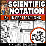 Scientific notation worksheets 8th grade converting standard form mystery detective