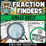 Simplifying fractions clue pages jungle quest printable detective case