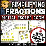 No-prep simplifying fractions review game with self-checking code locks