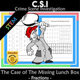 Simplifying and ordering fractions pages - Missing Lunchbox math mystery