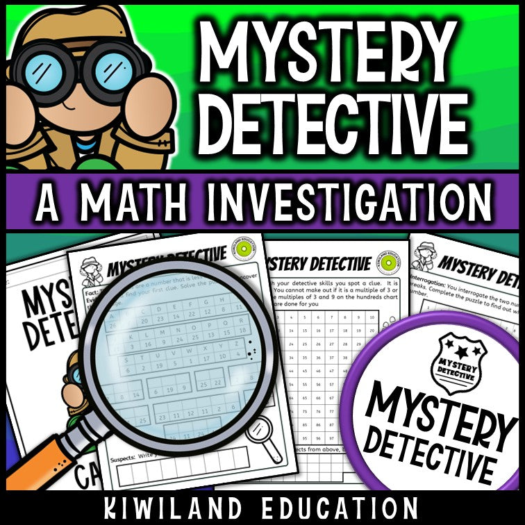 Skip counting 3s 9s hundreds chart clue pages detective case