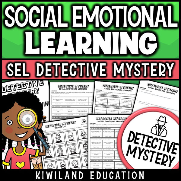 Social emotional learning SEL detective reading mystery cover for grades 3-6