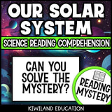 No-prep solar system reading comprehension worksheet with answer key planets