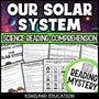 Solar system reading mystery comprehension activity cover for grades 3-6