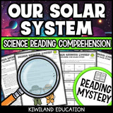 Printable nonfiction solar system reading comprehension passage activity for grades 3-6