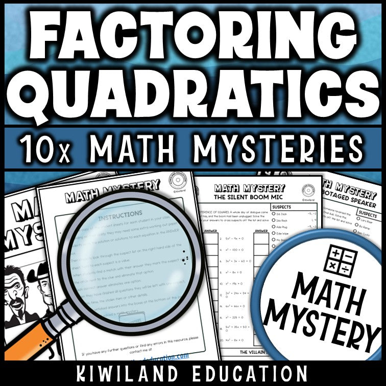 Solving quadratic equations by factoring across four differentiated levels, algebra practice