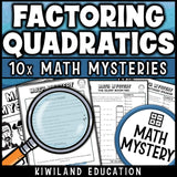 Solving quadratic equations by factoring across four differentiated levels, algebra practice
