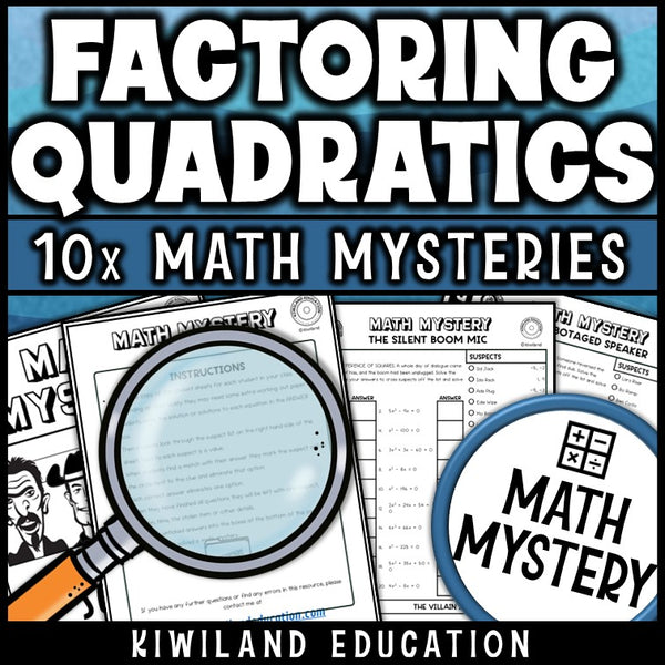 Solving quadratic equations by factoring across four differentiated levels, algebra practice