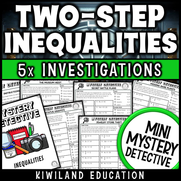 Solving two step inequalities worksheets 7th grade algebra