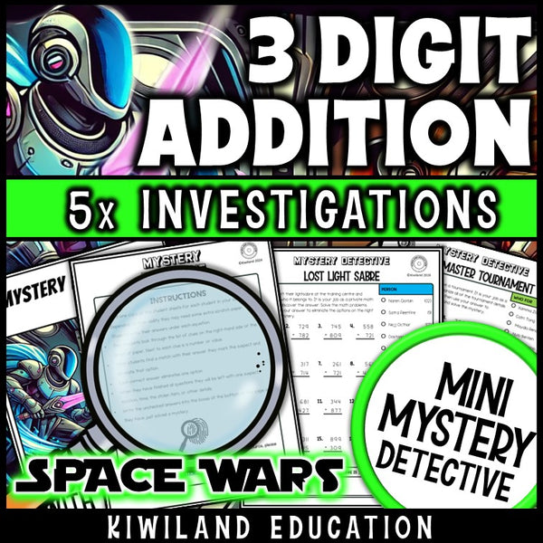 Space detective cases adding three digit numbers