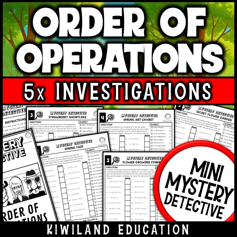 Spring order of operations worksheets pemdas