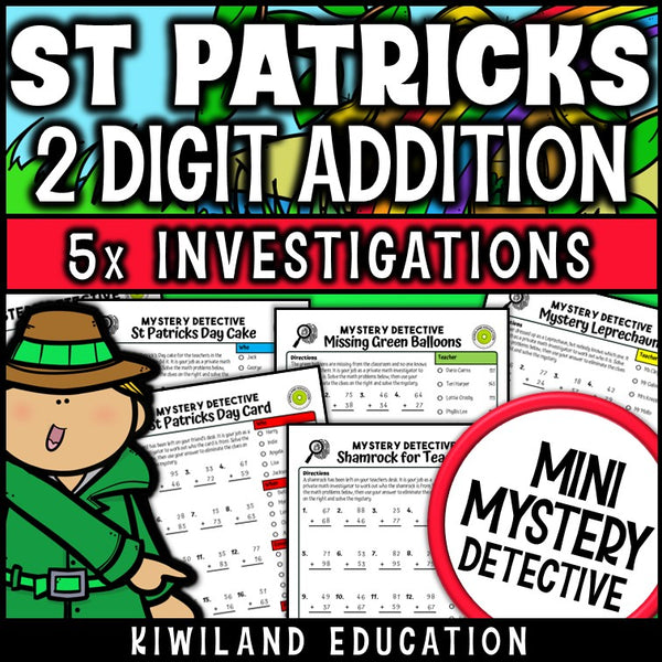 St patricks day 2-digit addition with regrouping worksheets