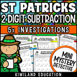 St patricks day 2-digit subtraction with regrouping worksheets