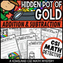 St Patrick's Day addition and subtraction CSI Math Mystery cover - The Hidden Pot of Gold, Grades 2-5