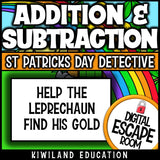 Addition and Subtraction Within 1000 Digital Escape Room St Patrick's Day preview 4