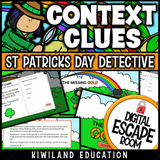 St Patrick's Day context clues escape room puzzle screen