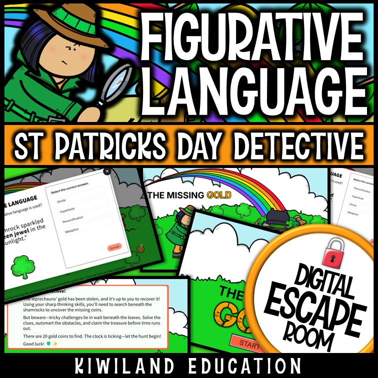 Figurative Language Digital Escape Room St Patrick's Day preview 2